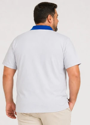 Select - Camisa Polo Masculina Plus Size Manga Curta Cinza - SELECT