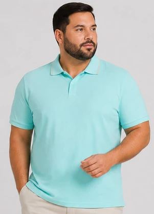 Select - Camisa Polo Masculina Plus Size Manga Curta Verde - SELECT