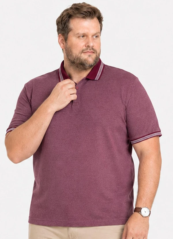 Select - Camisa Polo Masculina Plus Size Manga Curta Verme