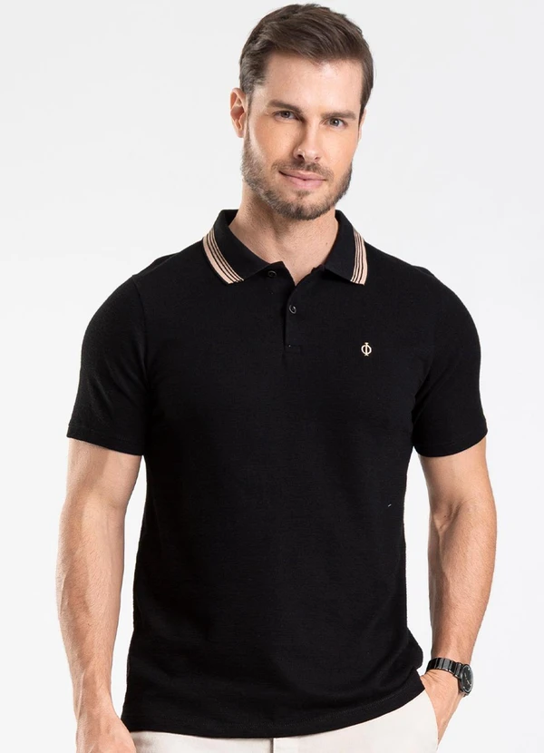 Diametro - Camisa Polo Masculina Preto