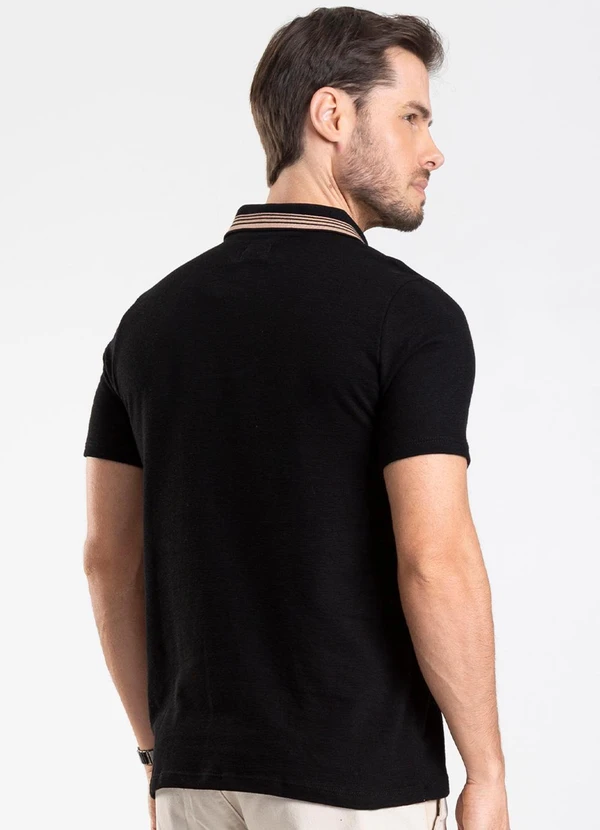 Diametro - Camisa Polo Masculina Preto 2