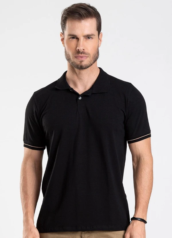 Diametro - Camisa Polo Masculina Preto