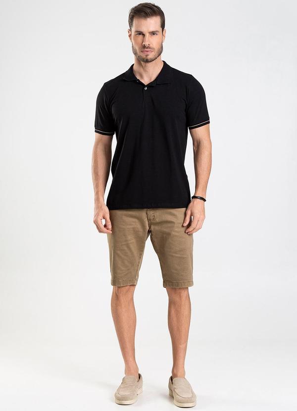 Diametro - Camisa Polo Masculina Preto 4