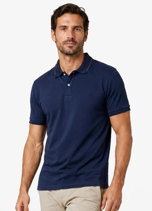 Diametro - Camisa Polo Masculina Suedine Azul - DIAMETRO