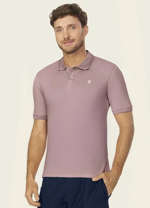 Diametro - Camisa Polo Masculina Suedine Rosa - DIAMETRO