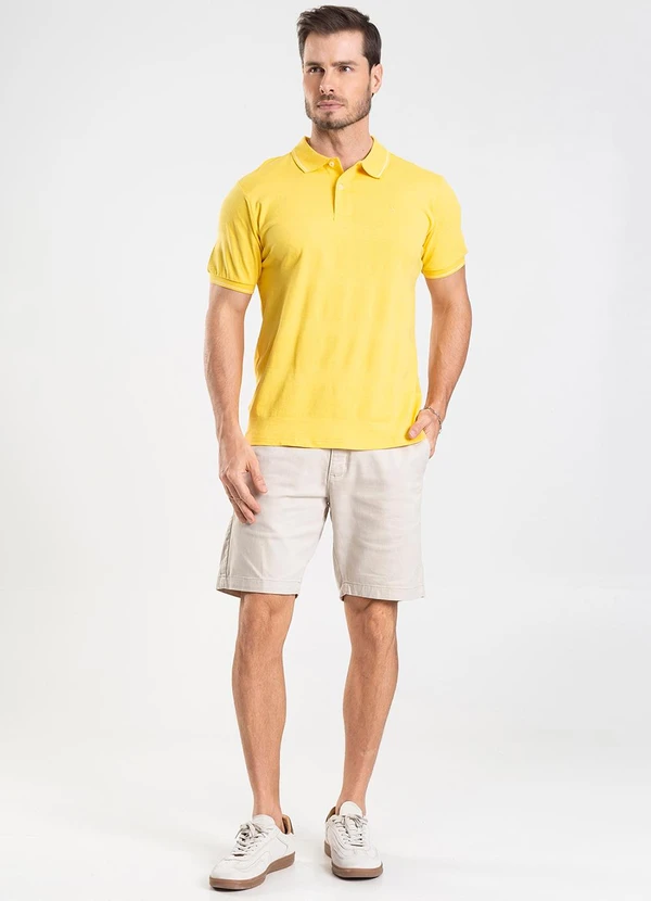 Diametro - Camisa Polo Piquet Masculina Amarelo 4