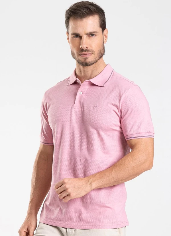 Diametro - Camisa Polo Piquet Masculina Rosa 1