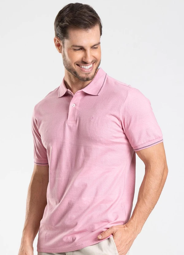 Diametro - Camisa Polo Piquet Masculina Rosa 3