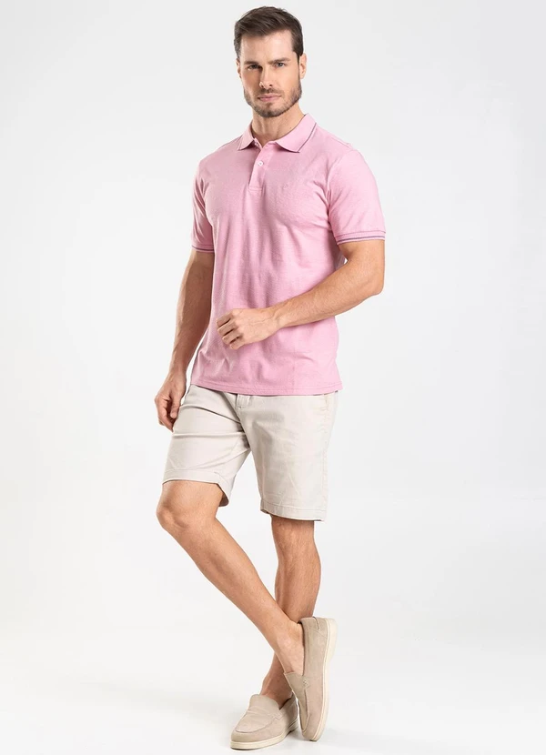 Diametro - Camisa Polo Piquet Masculina Rosa 4