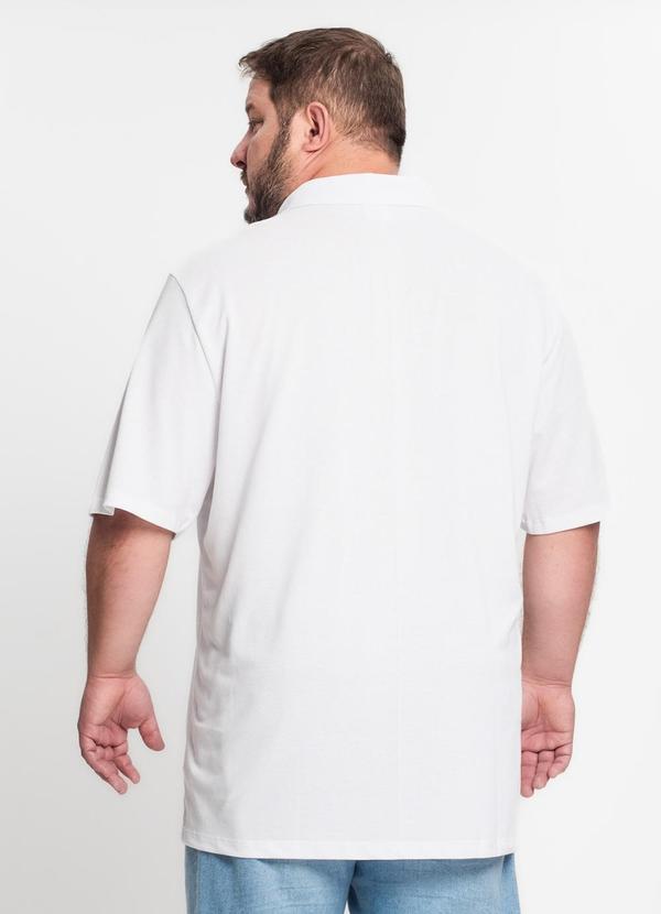 Rovitex - Camisa Polo Piquet Plus Size Masculina Ko Branco 2