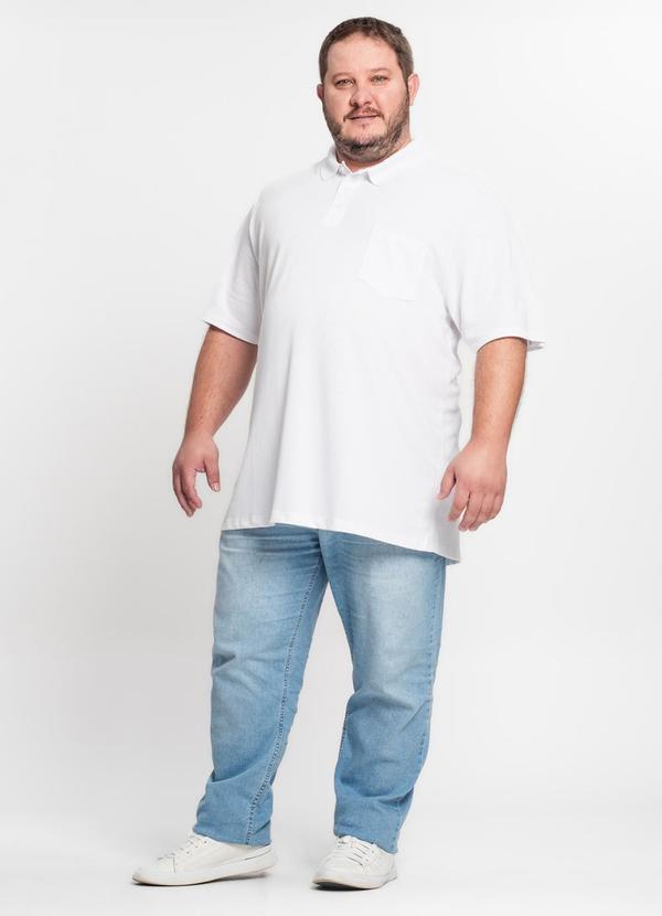 Rovitex - Camisa Polo Piquet Plus Size Masculina Ko Branco 4
