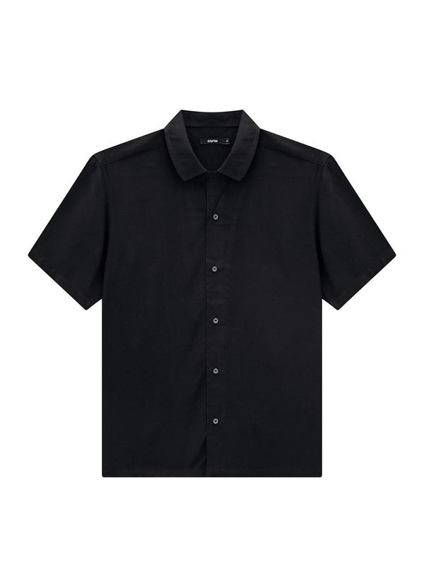Enfim - Camisa Preta Regular em Viscose