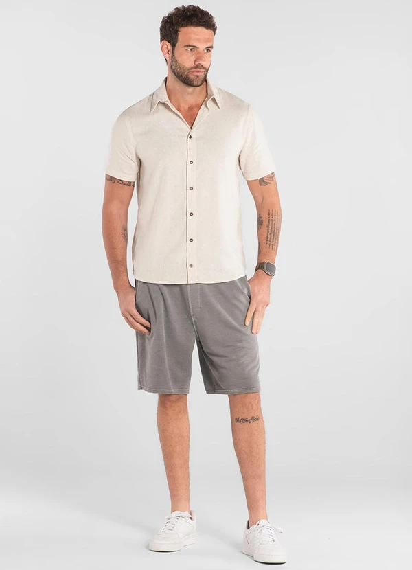 The Philippines - Camisa Social com Linho Bege 3