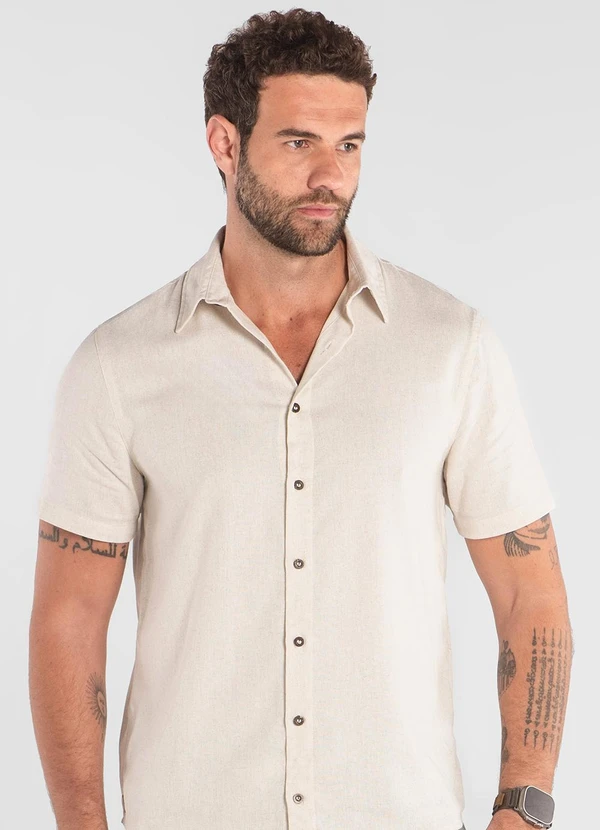 The Philippines - Camisa Social com Linho Bege 4