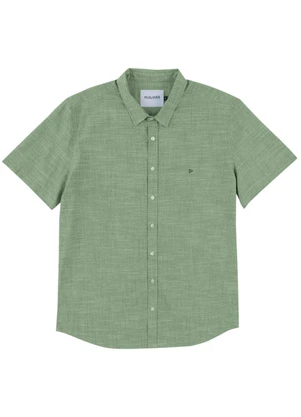 Malwee - Camisa Tradicional em Algodão Verde Menta - MALWEE