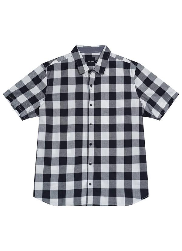 Malwee - Camisa Xadrez Masculina em Tricoline Preto