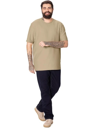Malwee - Camiseta em Moletom Texturizado Plus Areia - MALWEE