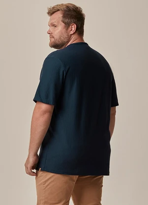 Malwee - Camiseta em Moletom Texturizado Plus Azul - MALWEE