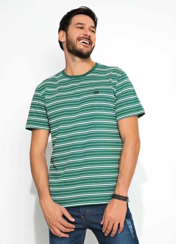 Cia Gota - Camiseta Listras Verde Maquinetada Cia Gota