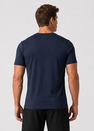 Veev - Camiseta Masculina Adulto com Gola em V Azul - VEEV
