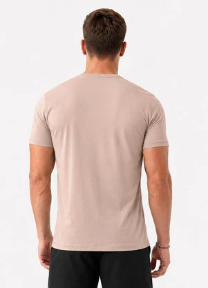 Veev - Camiseta Masculina Adulto com Gola em V Bege - VEEV