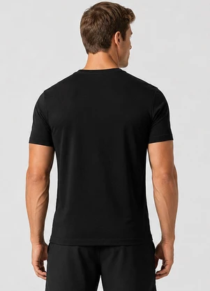Veev - Camiseta Masculina Adulto com Gola em V Preto - VEEV