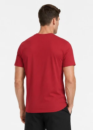 Veev - Camiseta Masculina Adulto com Gola em V Vermelho - VEEV