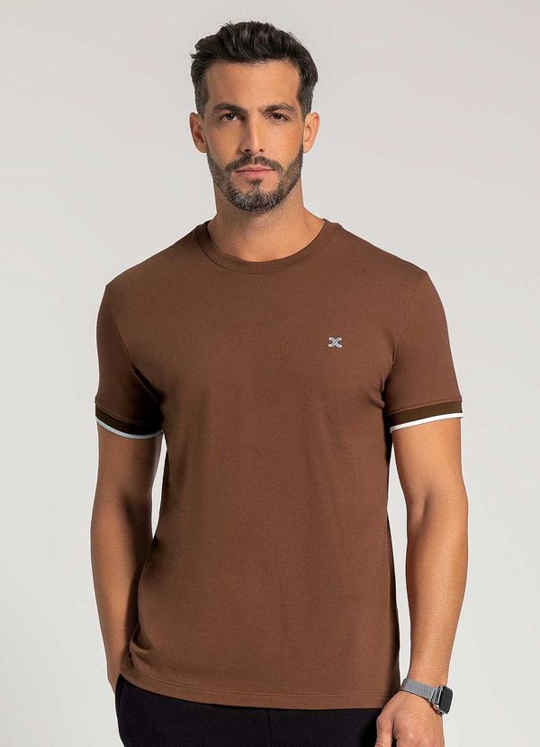 Exco - Camiseta Masculina Adulto com Retilínea Marrom