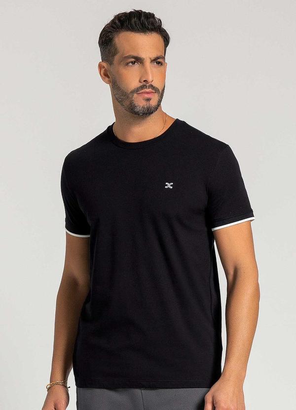 Exco - Camiseta Masculina Adulto com Retilínea Preto