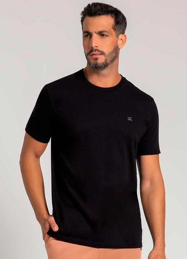 Exco - Camiseta Masculina com Bordado Preto