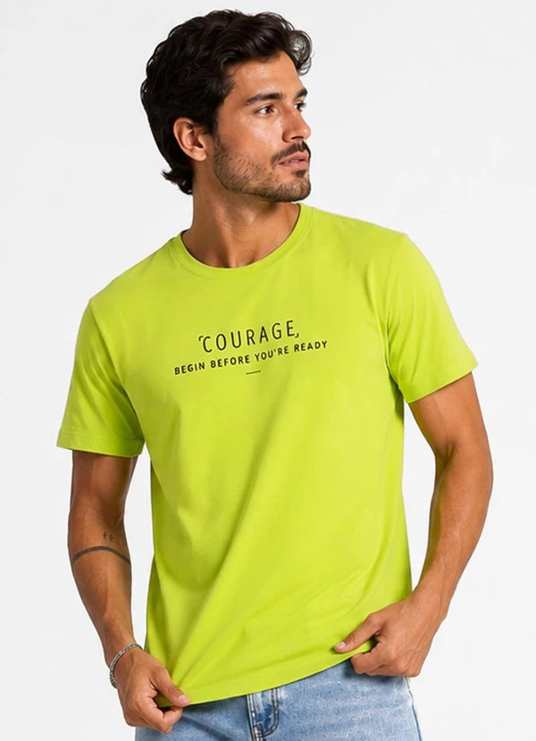 Select - Camiseta Masculina com Frase Localizada Verde