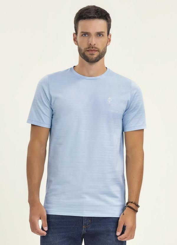 Diametro - Camiseta Masculina Cotton Listrado Azul 1