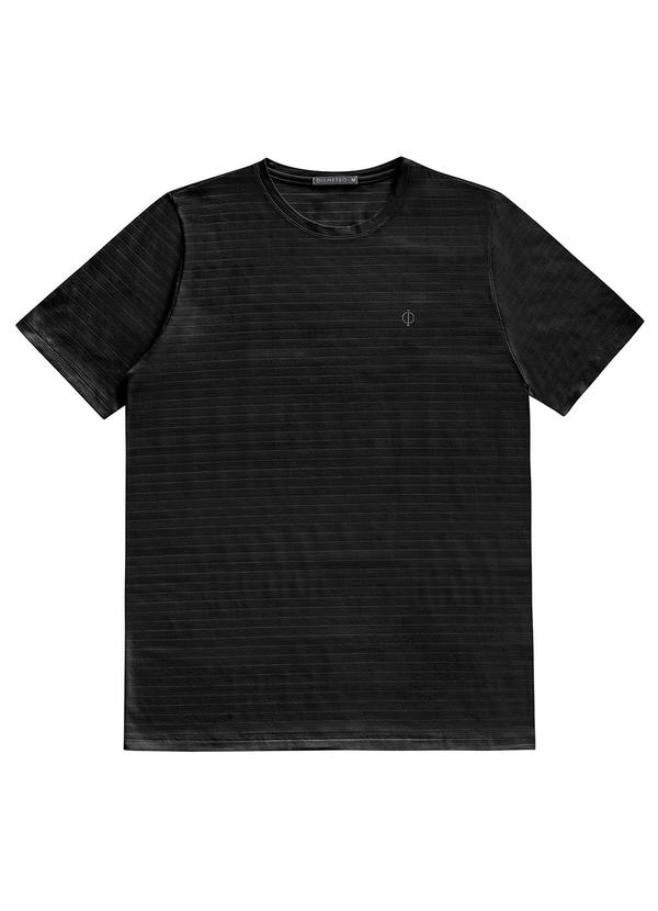 Diametro - Camiseta Masculina Cotton Listrado Preto