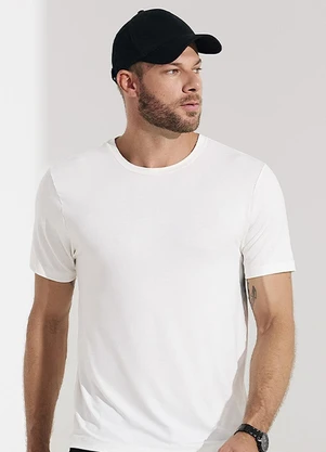 Veev - Camiseta Masculina em Malha Bamboo Bege - VEEV