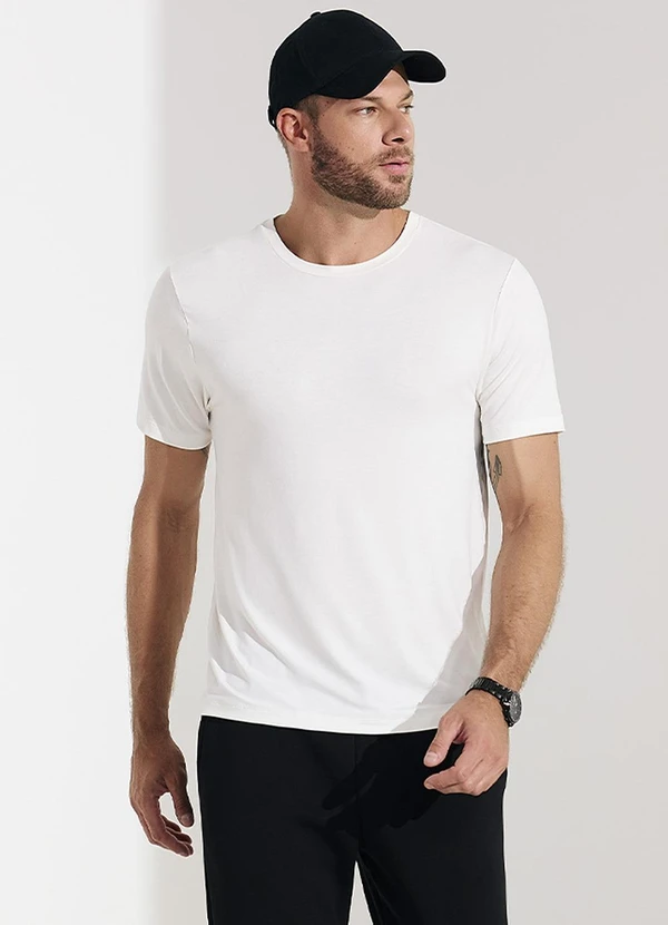 Veev - Camiseta Masculina em Malha Bamboo Bege