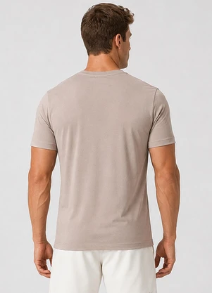 Veev - Camiseta Masculina em Malha Bamboo Bege - VEEV