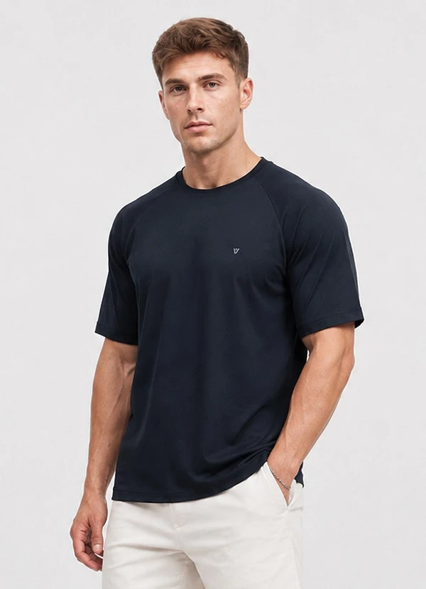 Veev - Camiseta Masculina em Malha Poliamida Piquê Azul