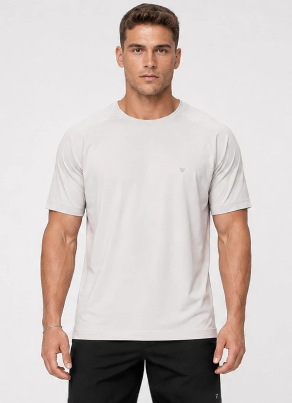 Veev - Camiseta Masculina em Malha Poliamida Piquê Bege
