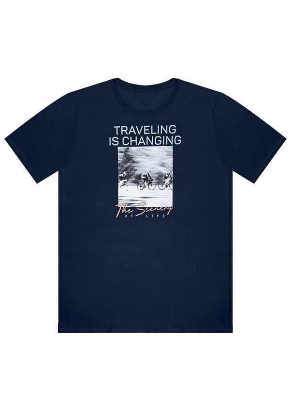 Rovitex - Camiseta Masculina em Meia Malha Rovitex Azul