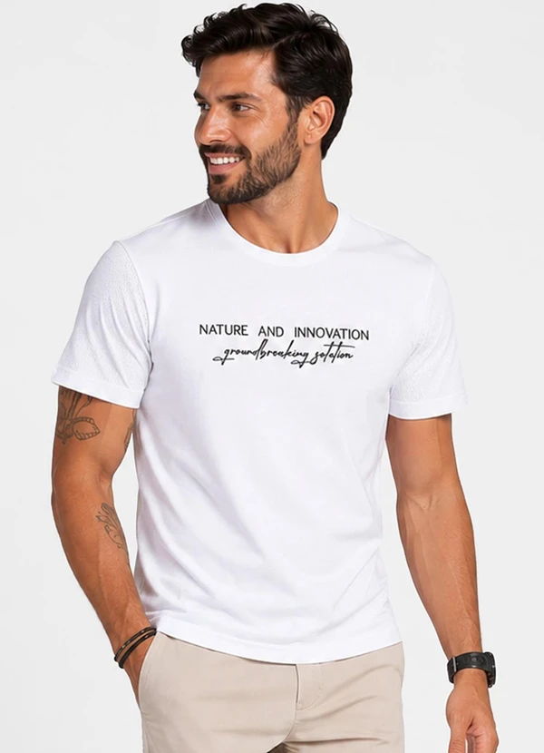 Select - Camiseta Masculina em Pique Branco