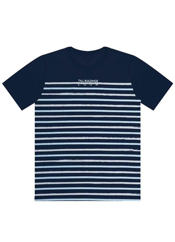 Rovitex - Camiseta Masculina Listrada Rovitex Azul