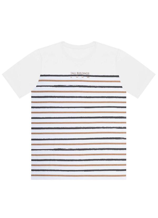 Rovitex - Camiseta Masculina Listrada Branco