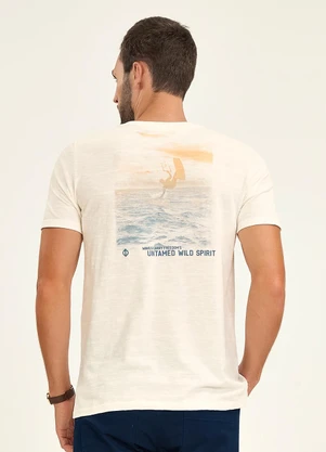 Diametro - Camiseta Masculina Malha Maquinetada Bege - DIAMETRO