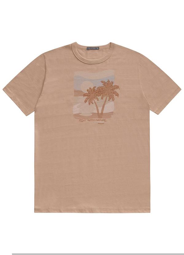 Diametro - Camiseta Masculina Malha Maquinetada Marrom
