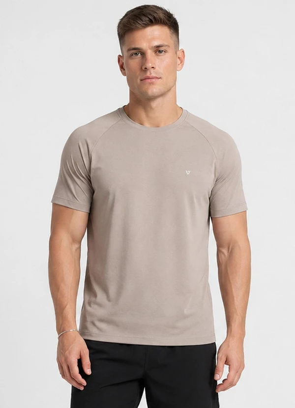 Veev - Camiseta Masculina Malha Poliamida Pique Marrom