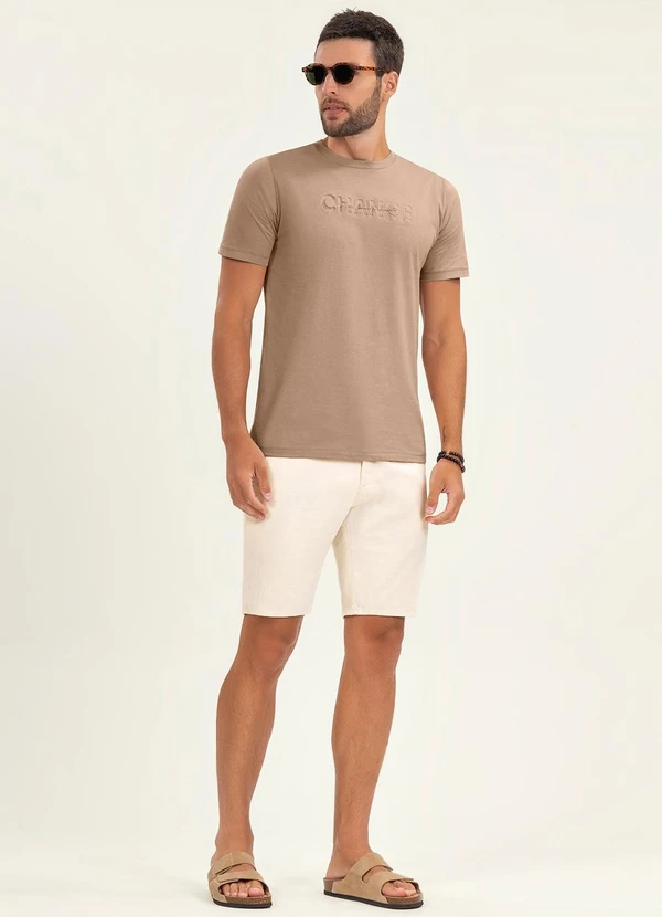 Diametro - Camiseta Masculina Manga Curta Meia Malha Marrom 2