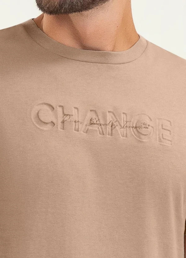 Diametro - Camiseta Masculina Manga Curta Meia Malha Marrom 3