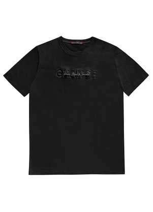 Diametro - Camiseta Masculina Manga Curta Meia Malha Preto - DIAMETRO
