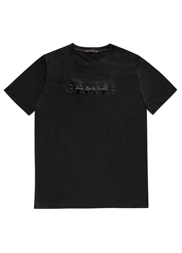 Diametro - Camiseta Masculina Manga Curta Meia Malha Preto