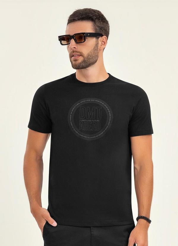 Diametro - Camiseta Masculina Manga Curta Meia Malha Preto